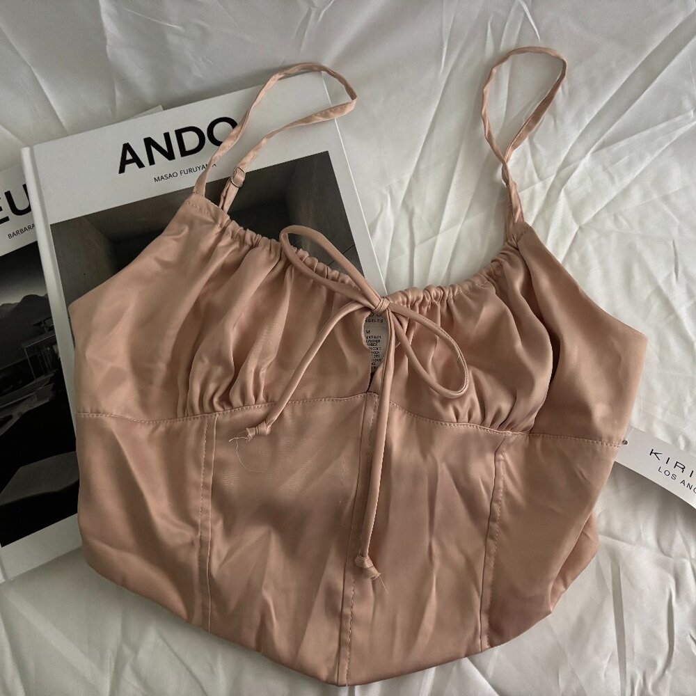Pink Corset-like Cropped Cami